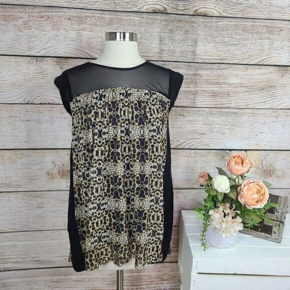 5/$25 Anthropologie Weston Wear Mesh Animal Print Top Size Extra Small